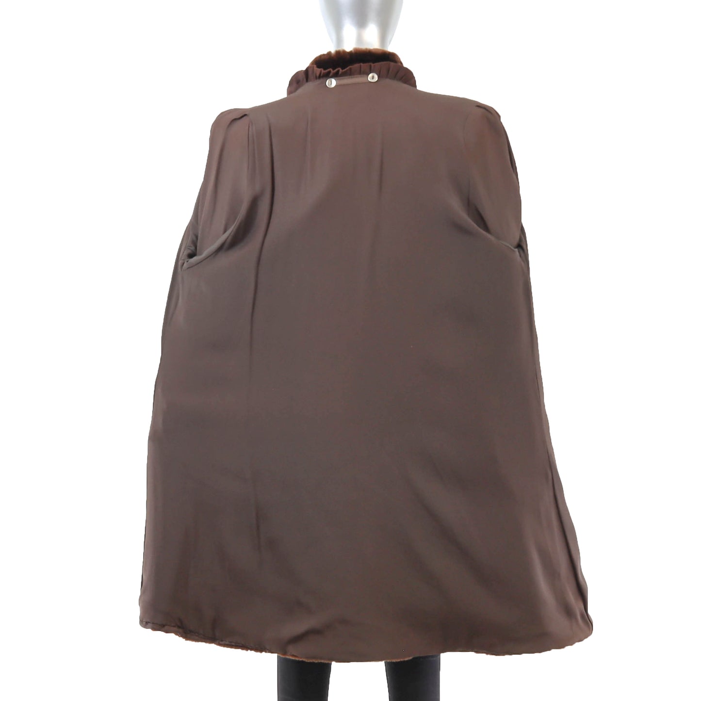 Brown Mouton Coat- Size L