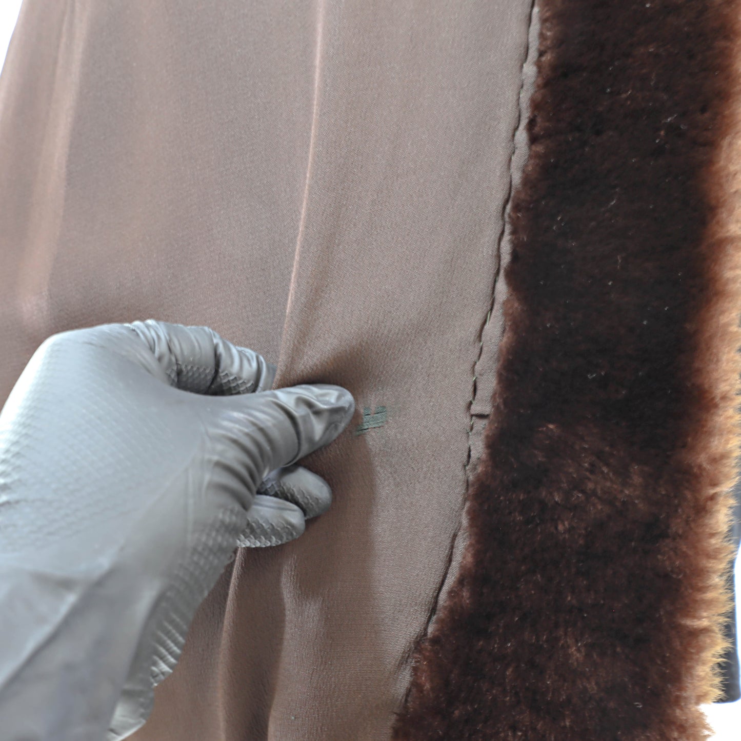 Brown Mouton Coat- Size L