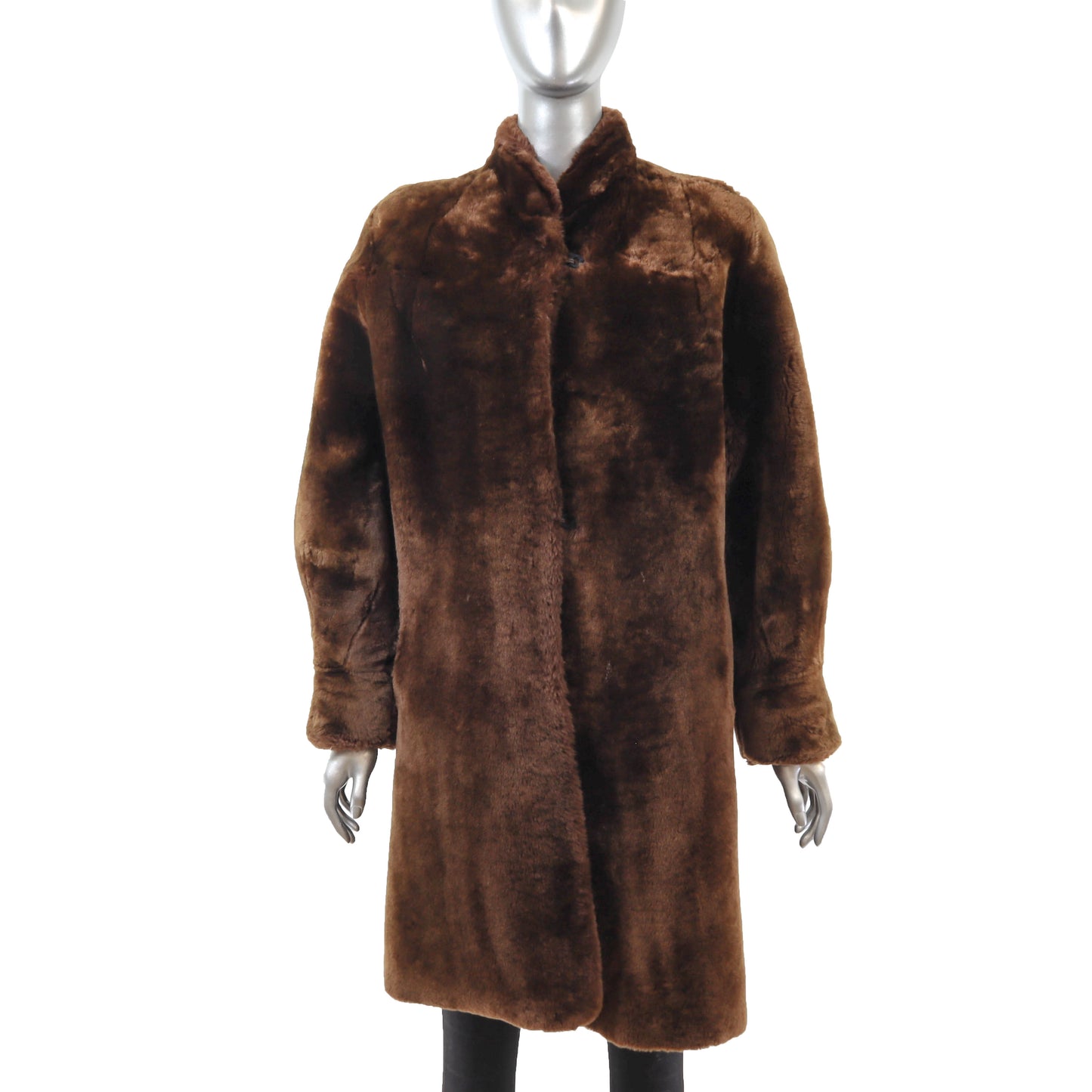 Brown Mouton Coat- Size L