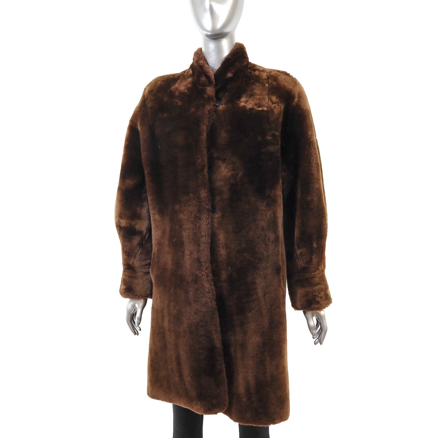 Brown Mouton Coat- Size L