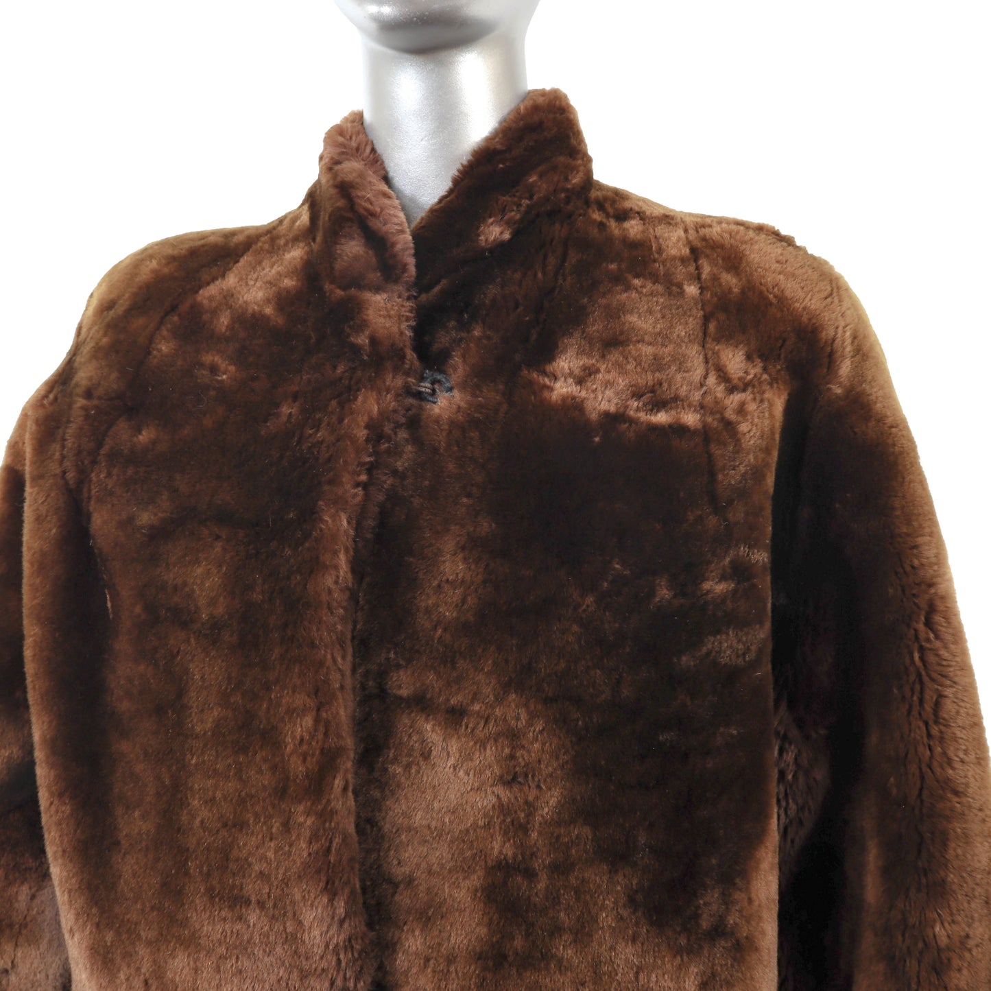 Brown Mouton Coat- Size L