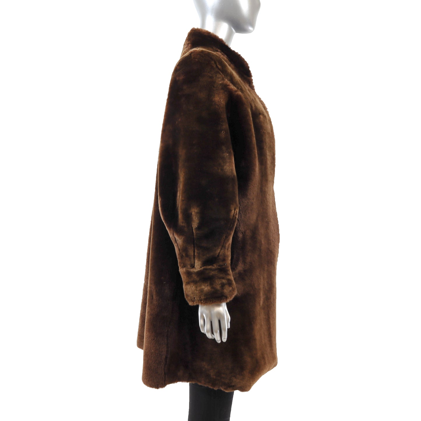 Brown Mouton Coat- Size L