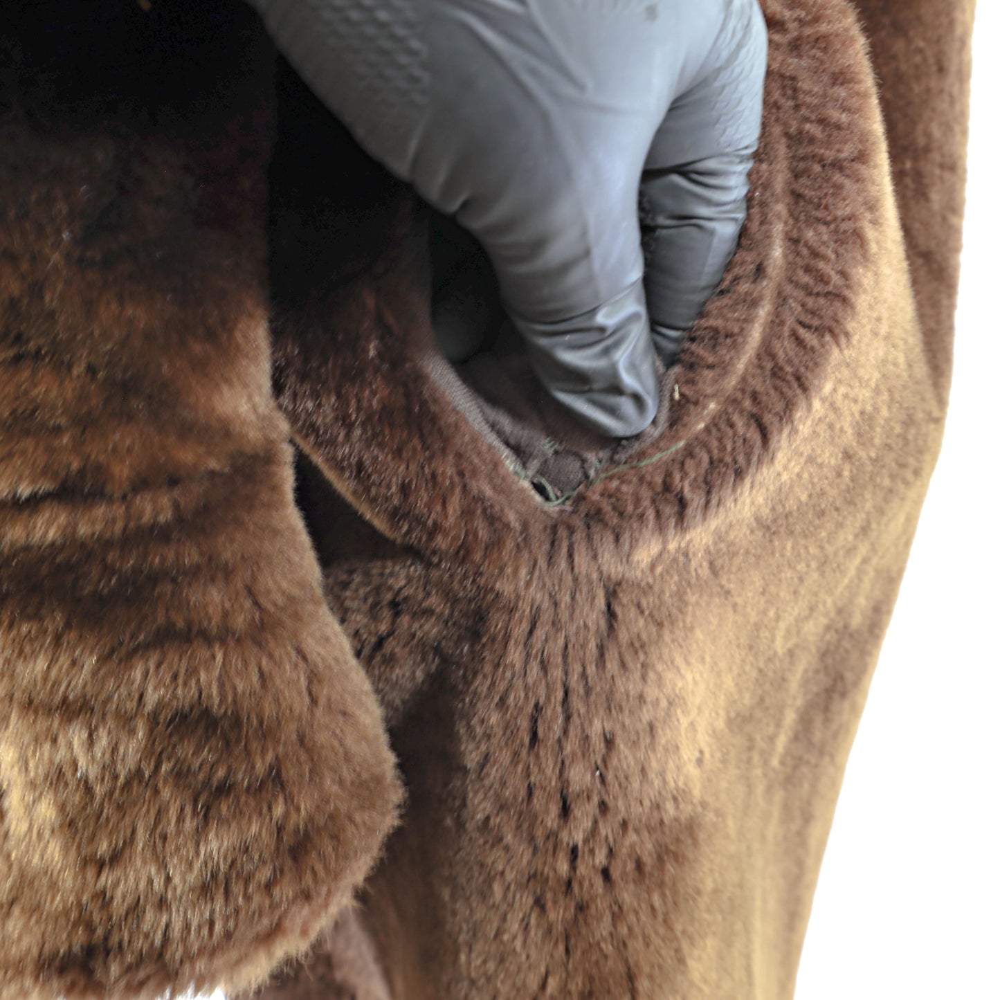 Brown Mouton Coat- Size L