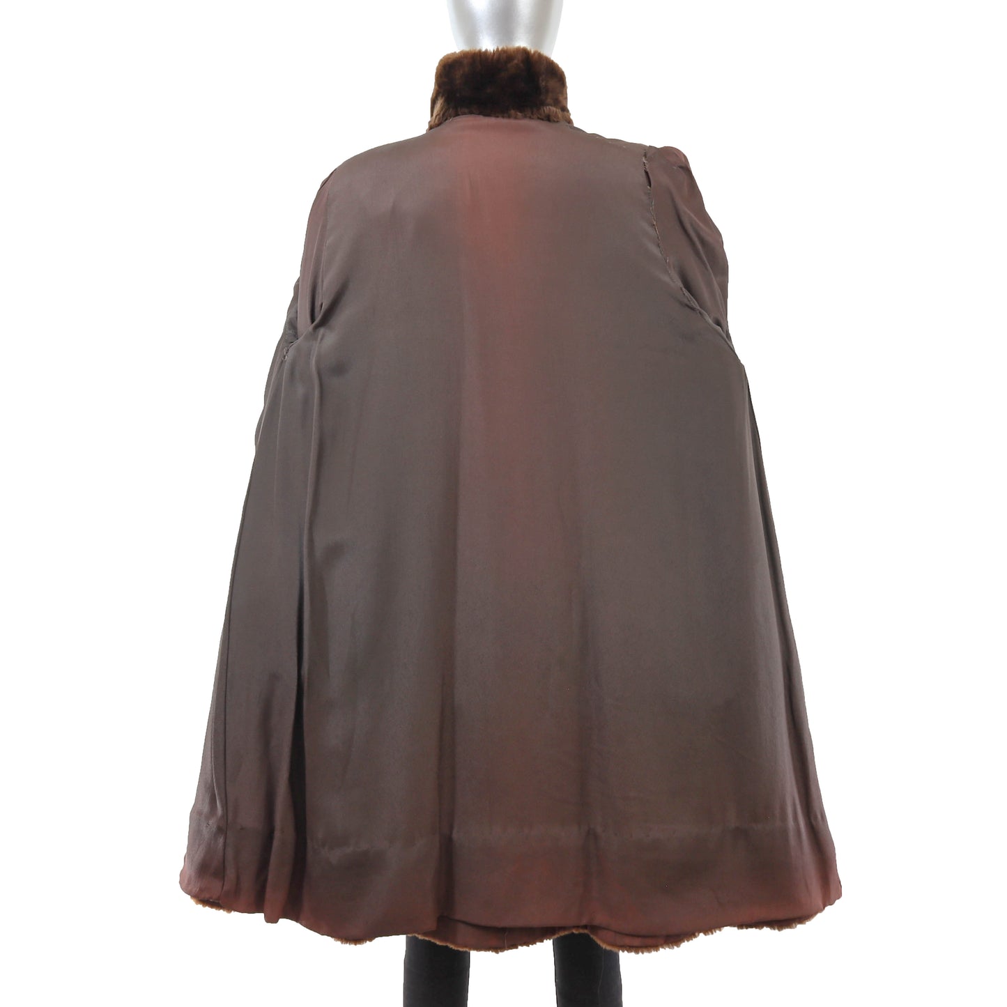 Brown Mouton Coat- Size L