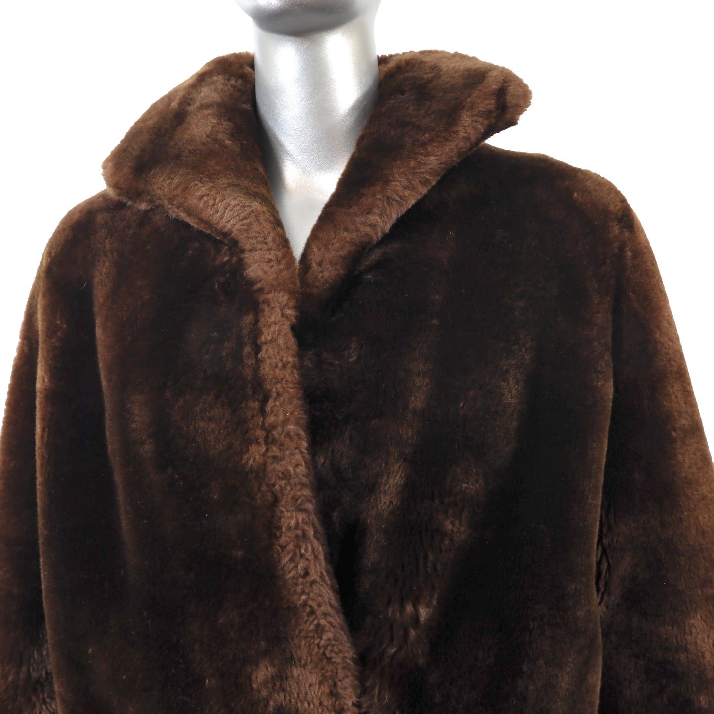 Brown Mouton Coat- Size L