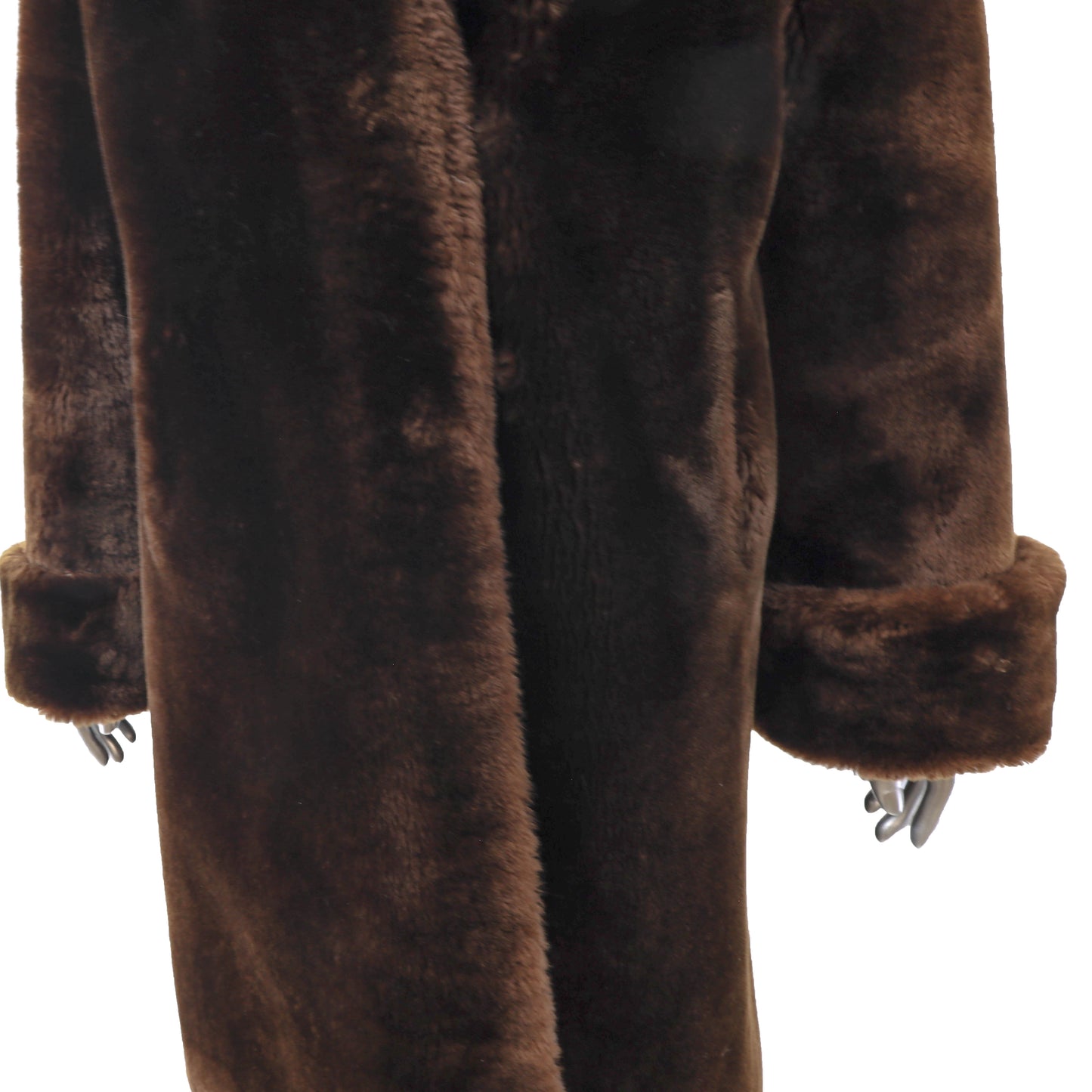 Brown Mouton Coat- Size L