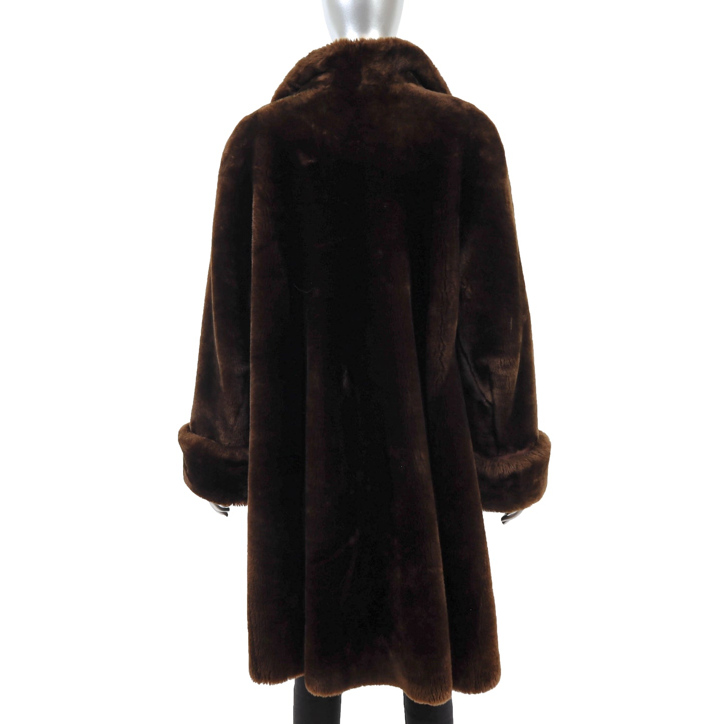 Brown Mouton Coat- Size L