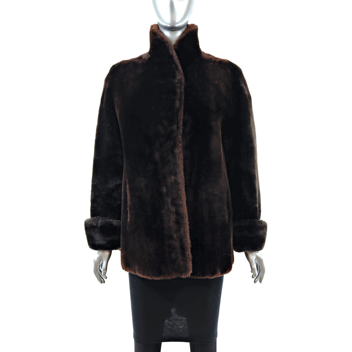 Brown Mouton Jacket- Size M