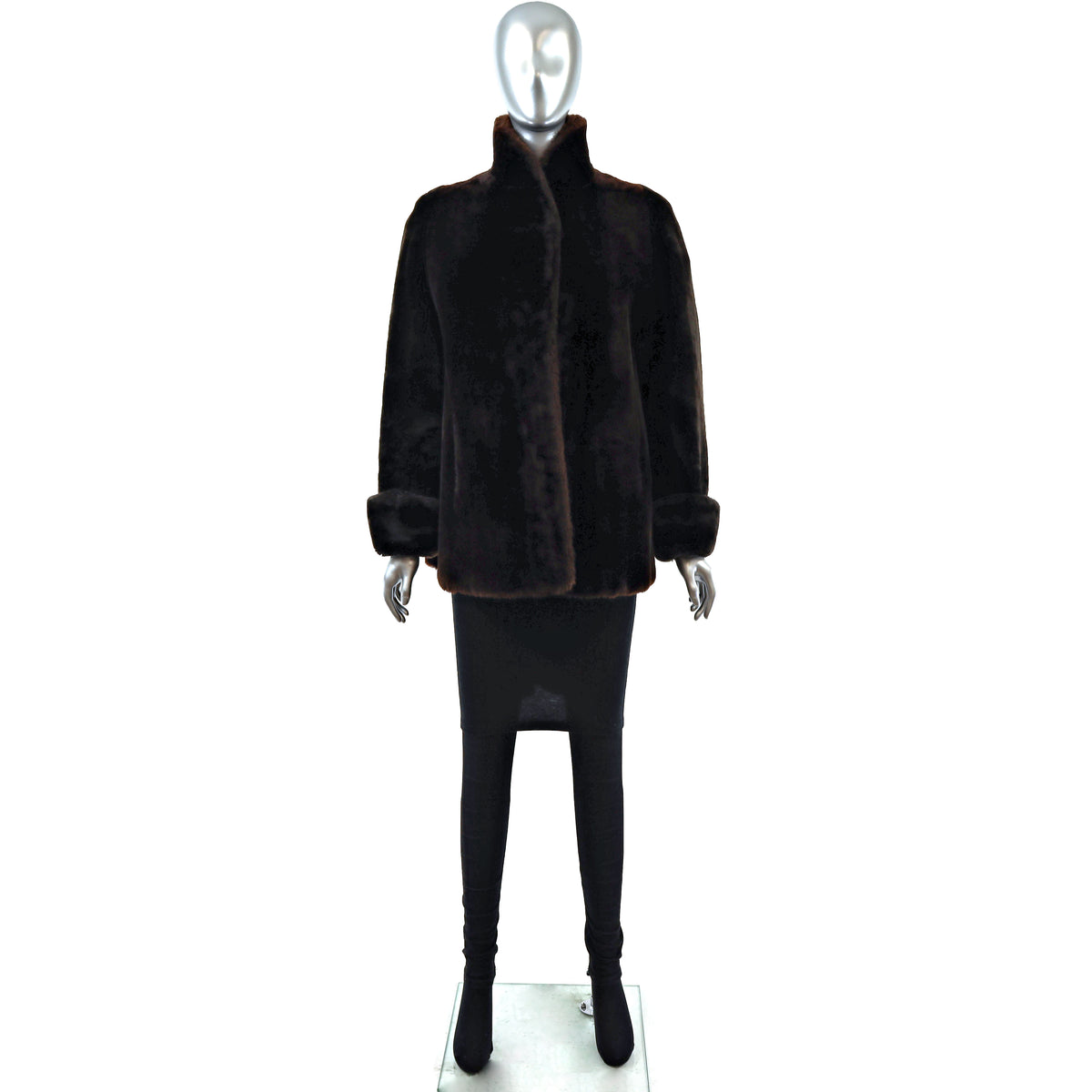 Brown Mouton Jacket- Size M