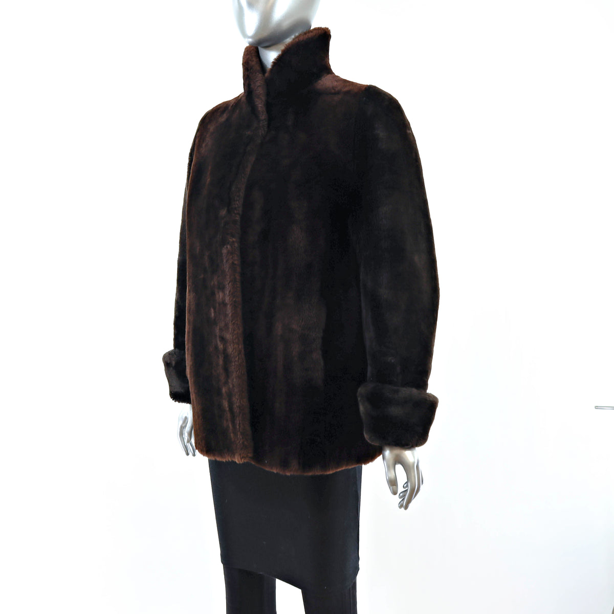 Brown Mouton Jacket- Size M