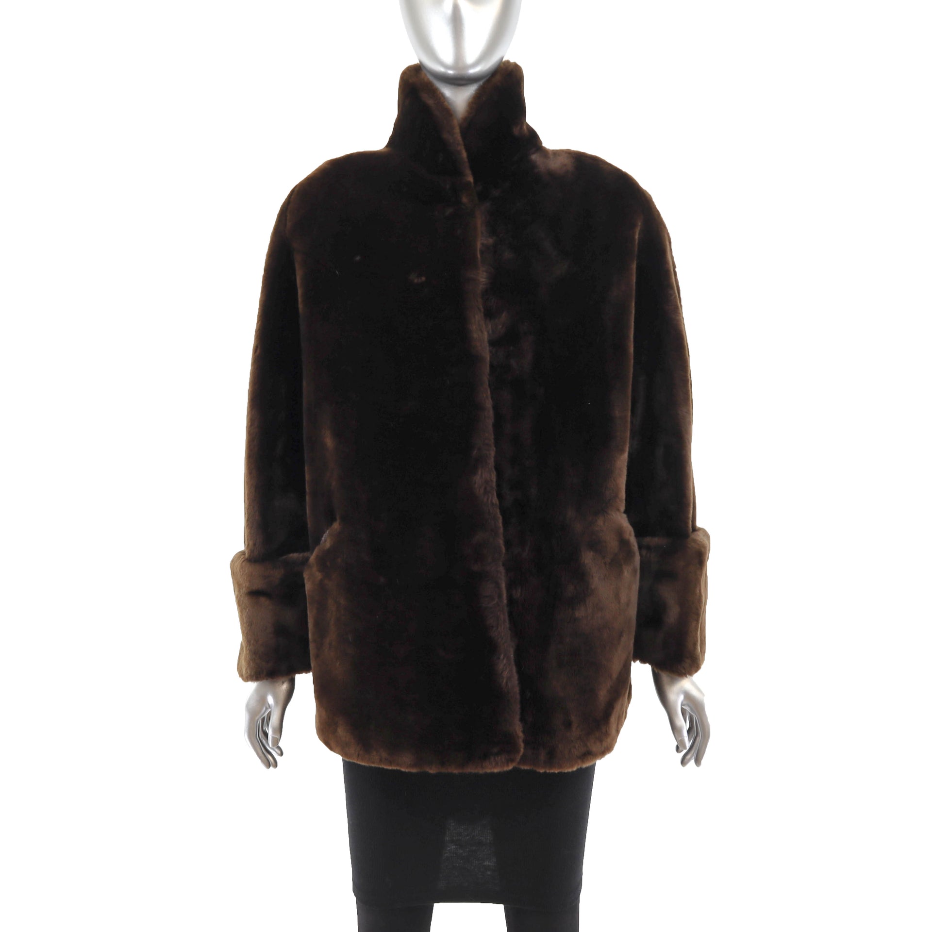 Mouton Jacket- Size L – VintageFurs