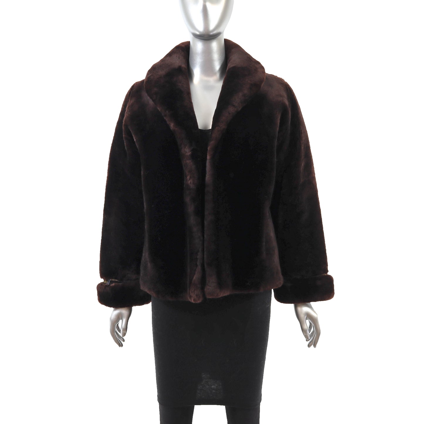 Brown Mouton Jacket- Size M