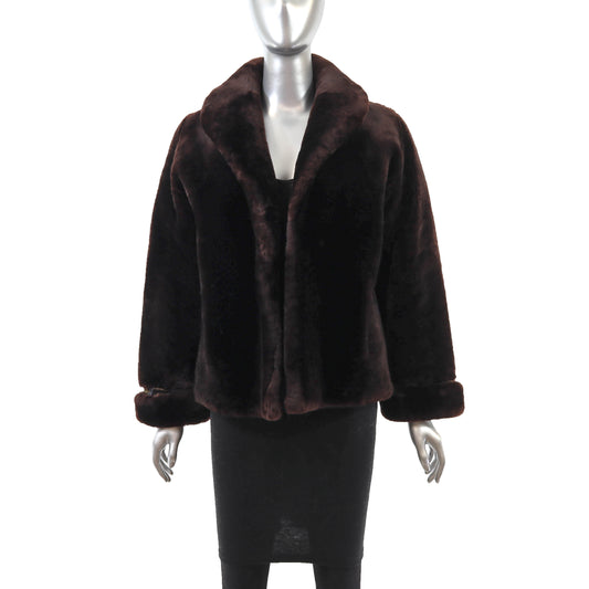 Brown Mouton Jacket- Size M