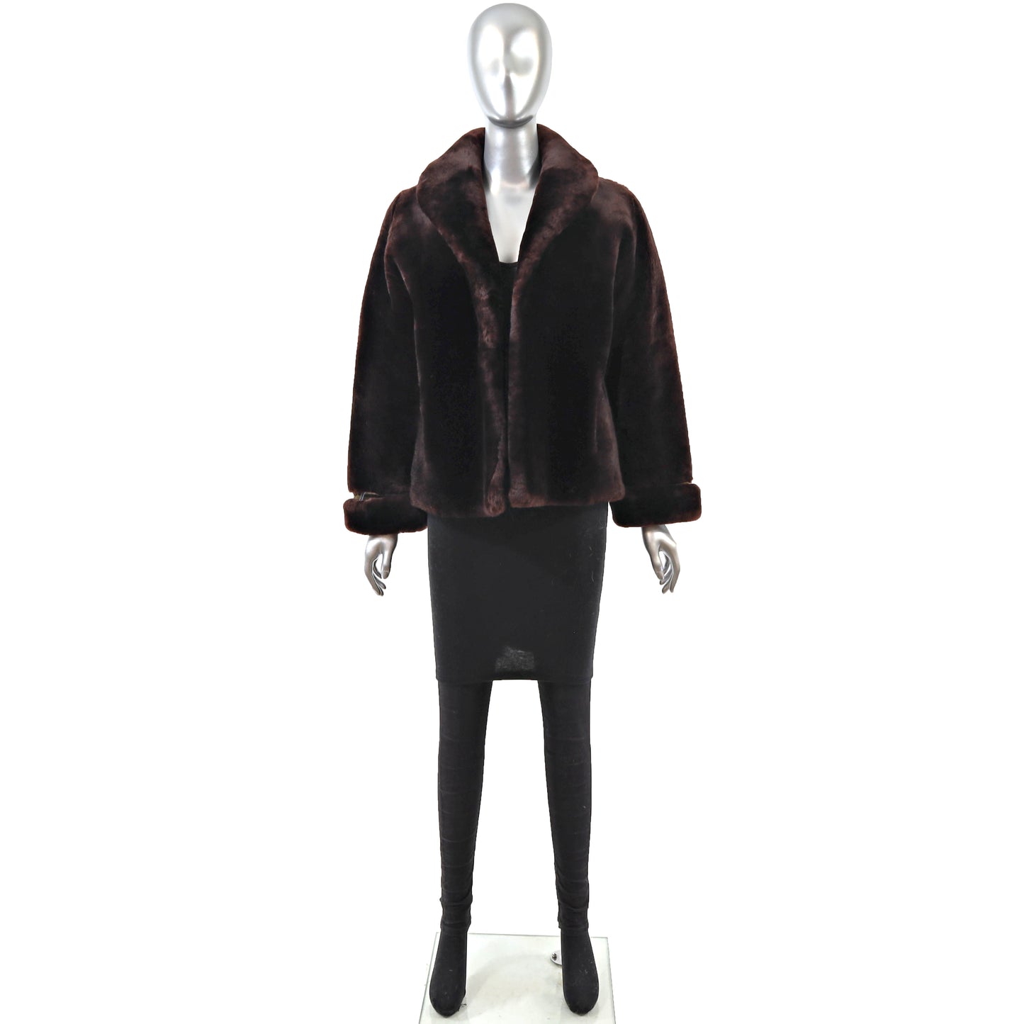 Brown Mouton Jacket- Size M