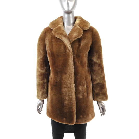 Brown Mouton Jacket- Size M