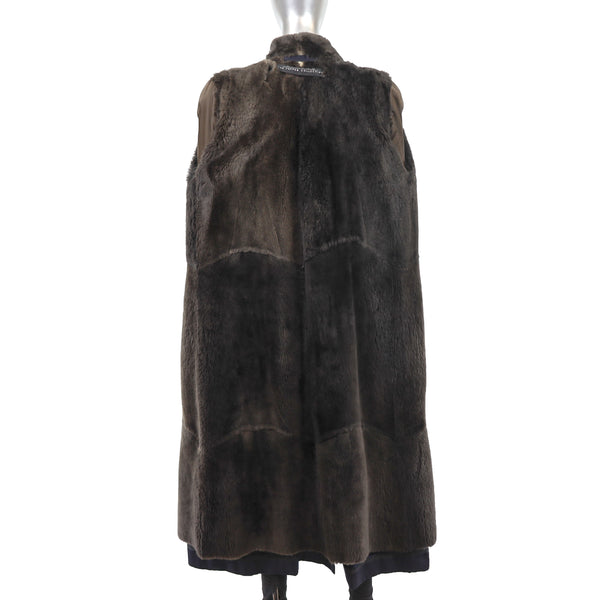 Bisang Nutria Lined Coat with Matching Hat- Size M