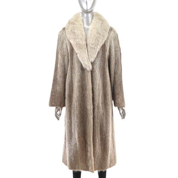 Nutria Coat with Fox Collar- Size S