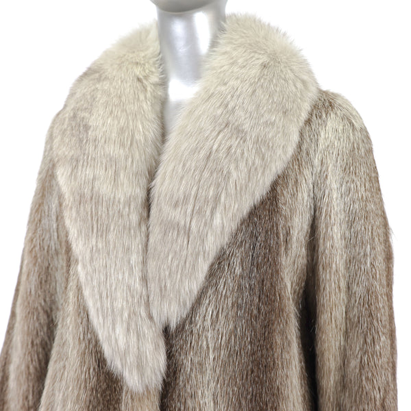 Nutria Coat with Fox Collar- Size S