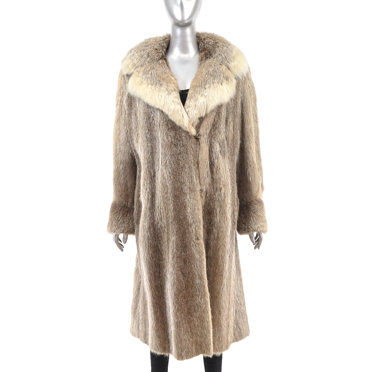 Nutria Coat with Lynx Collar- Size XL