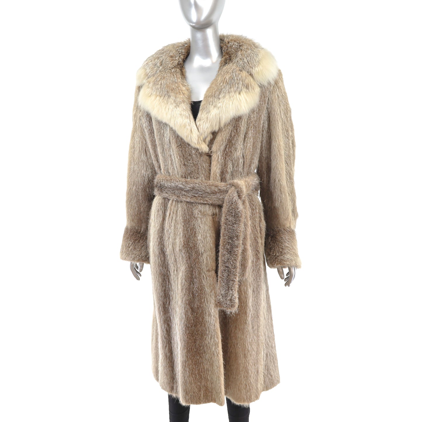 Nutria Coat with Lynx Collar- Size XL