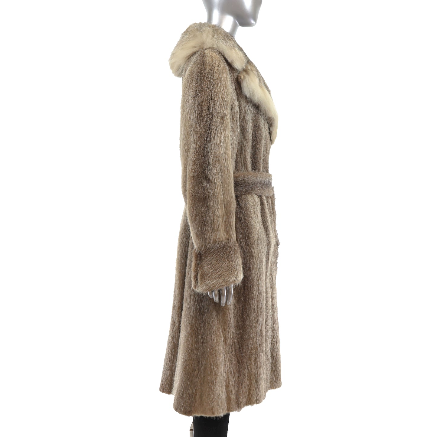 Nutria Coat with Lynx Collar- Size XL