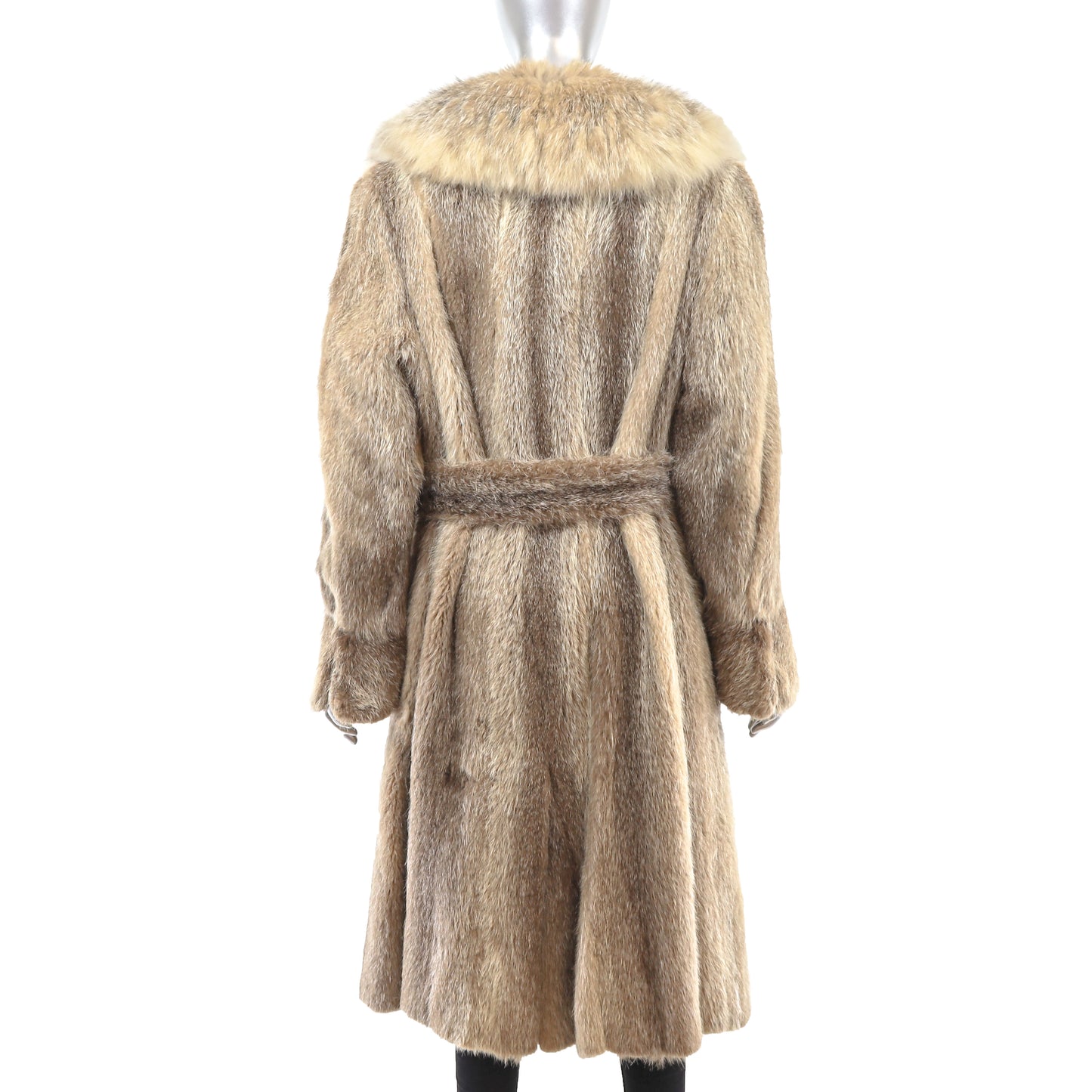 Nutria Coat with Lynx Collar- Size XL