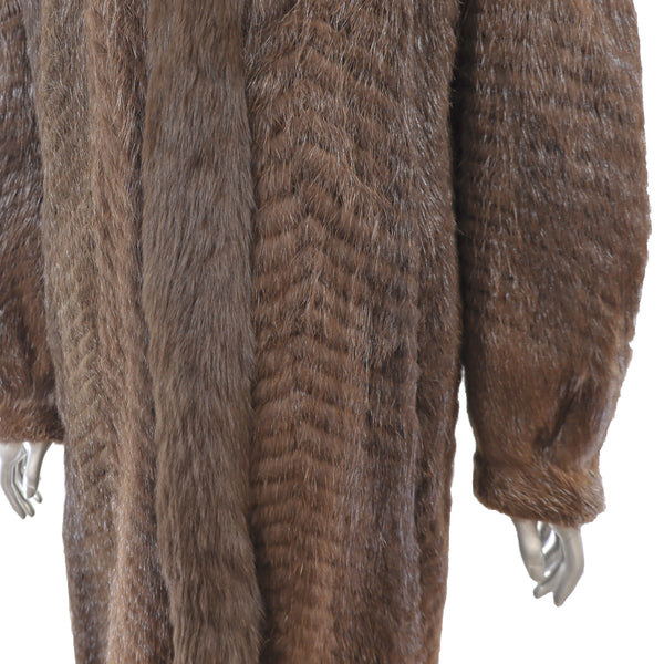 Nutria Coat with Fox Tuxedo- Size M