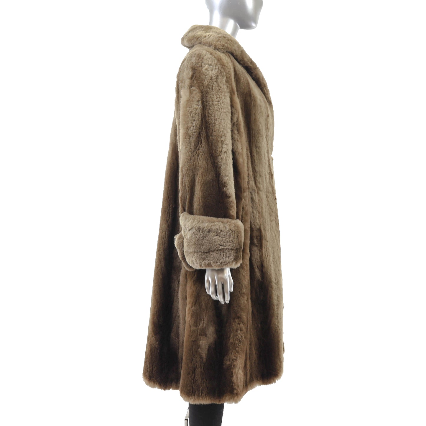 Brown Sheared Nutria Coat- Size XL