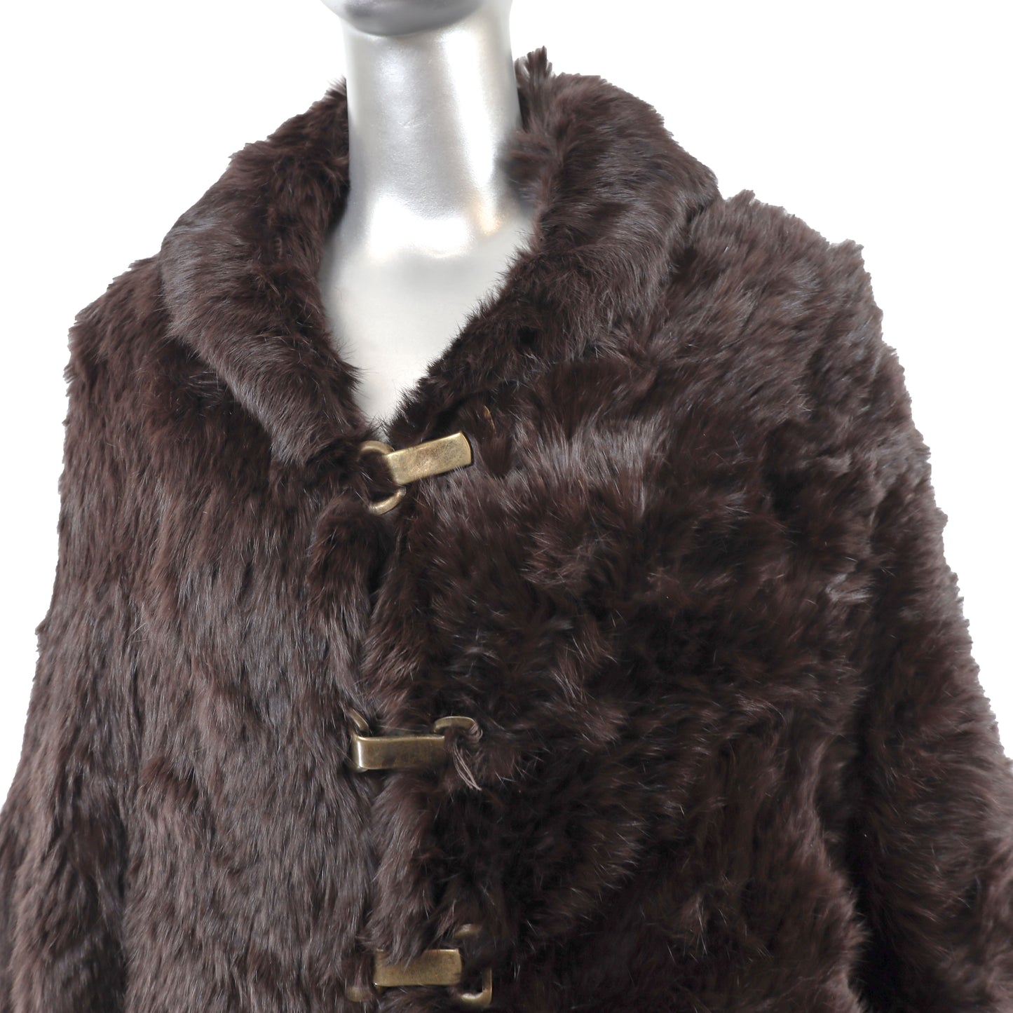 Dark Brown Knitted Rabbit Cape- Size S