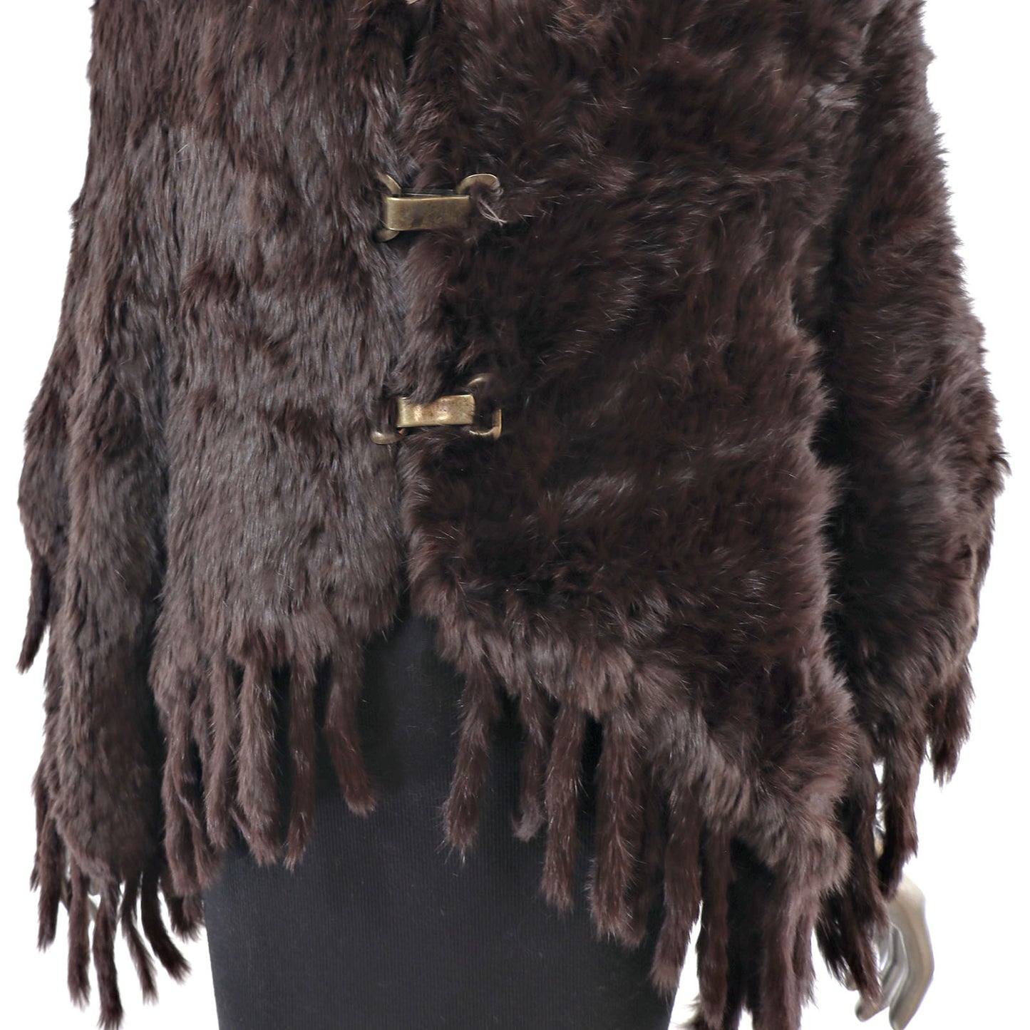 Dark Brown Knitted Rabbit Cape- Size S