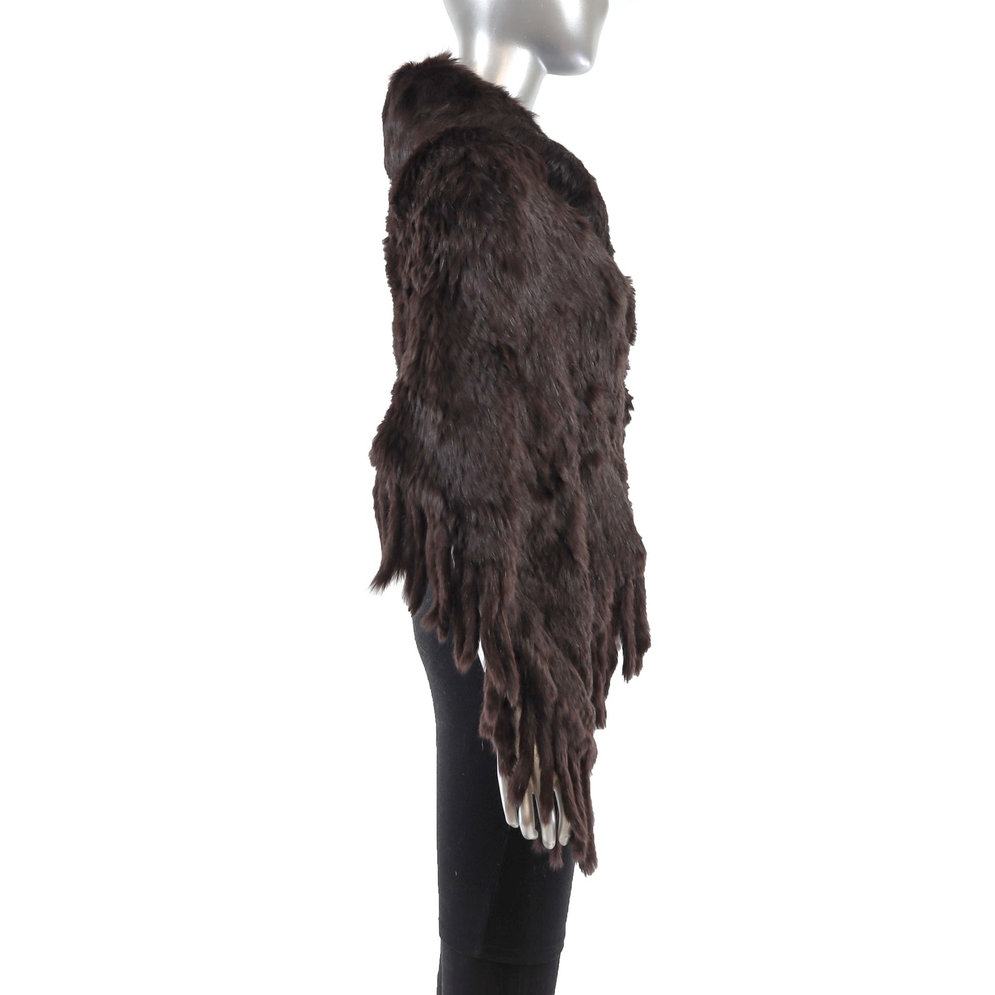 Dark Brown Knitted Rabbit Cape- Size S