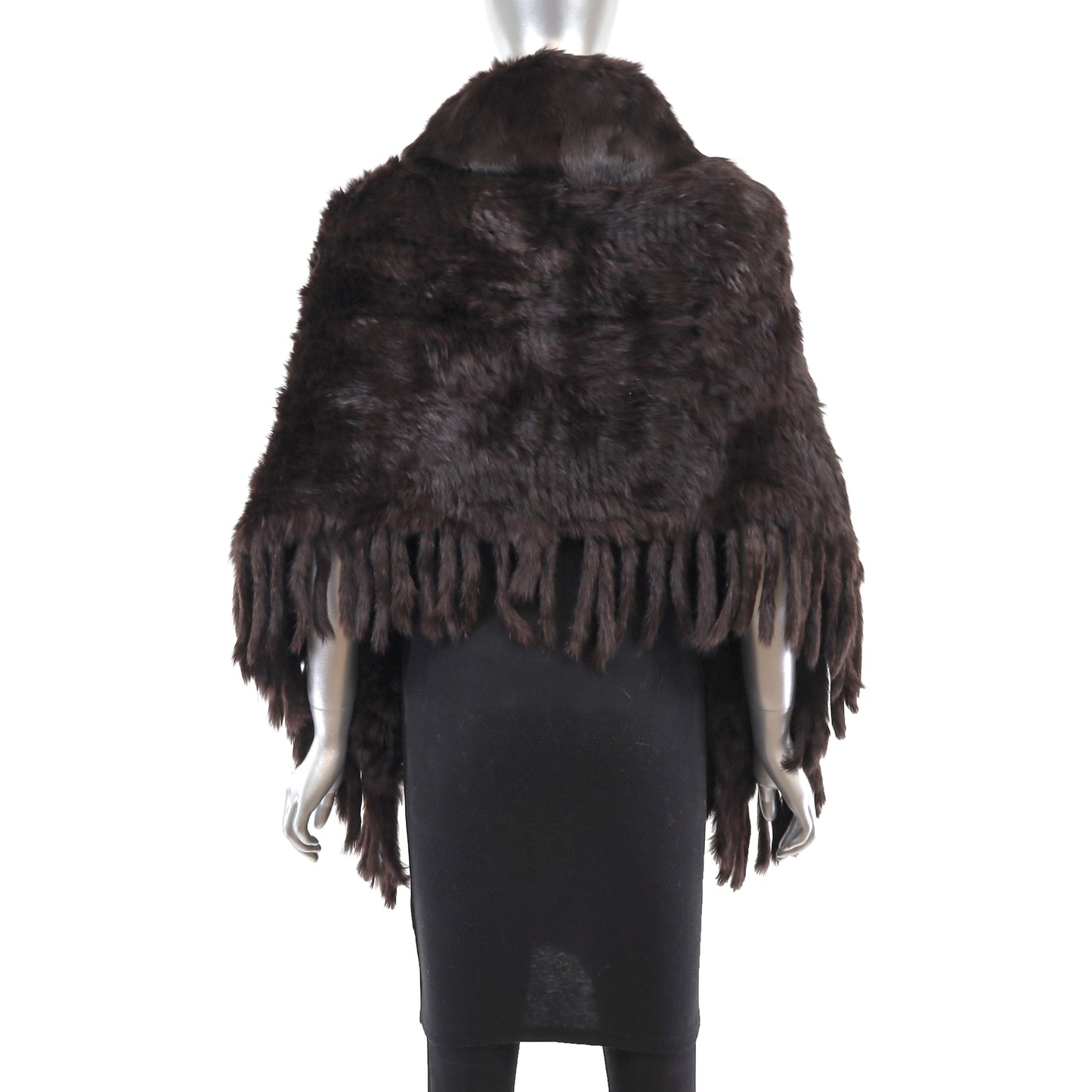 Dark Brown Knitted Rabbit Cape- Size S