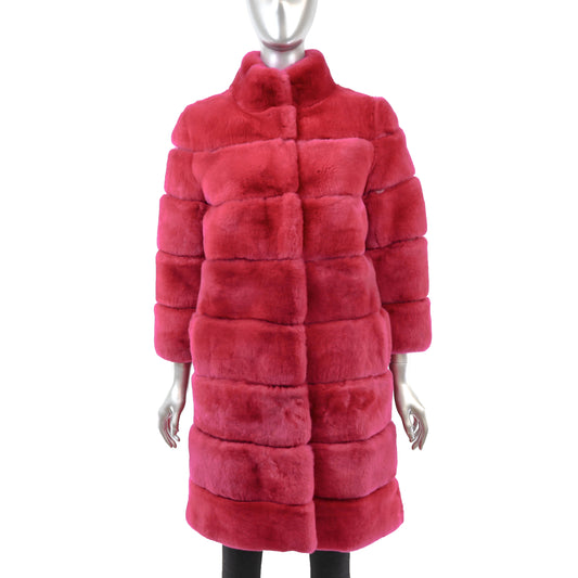 Pink Rex Rabbit Coat- Size M