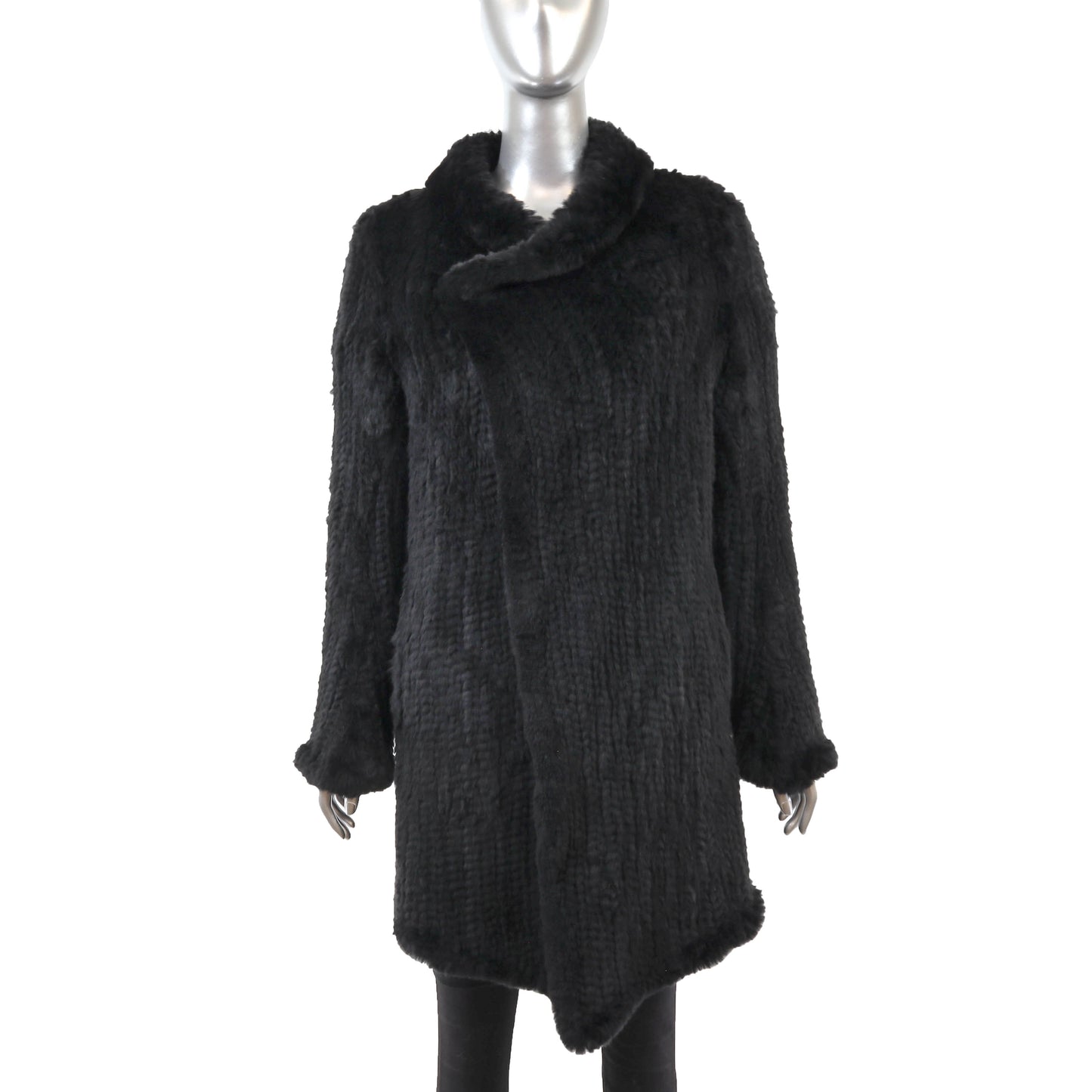 Black Knitted Rabbit Coat- Size S-M