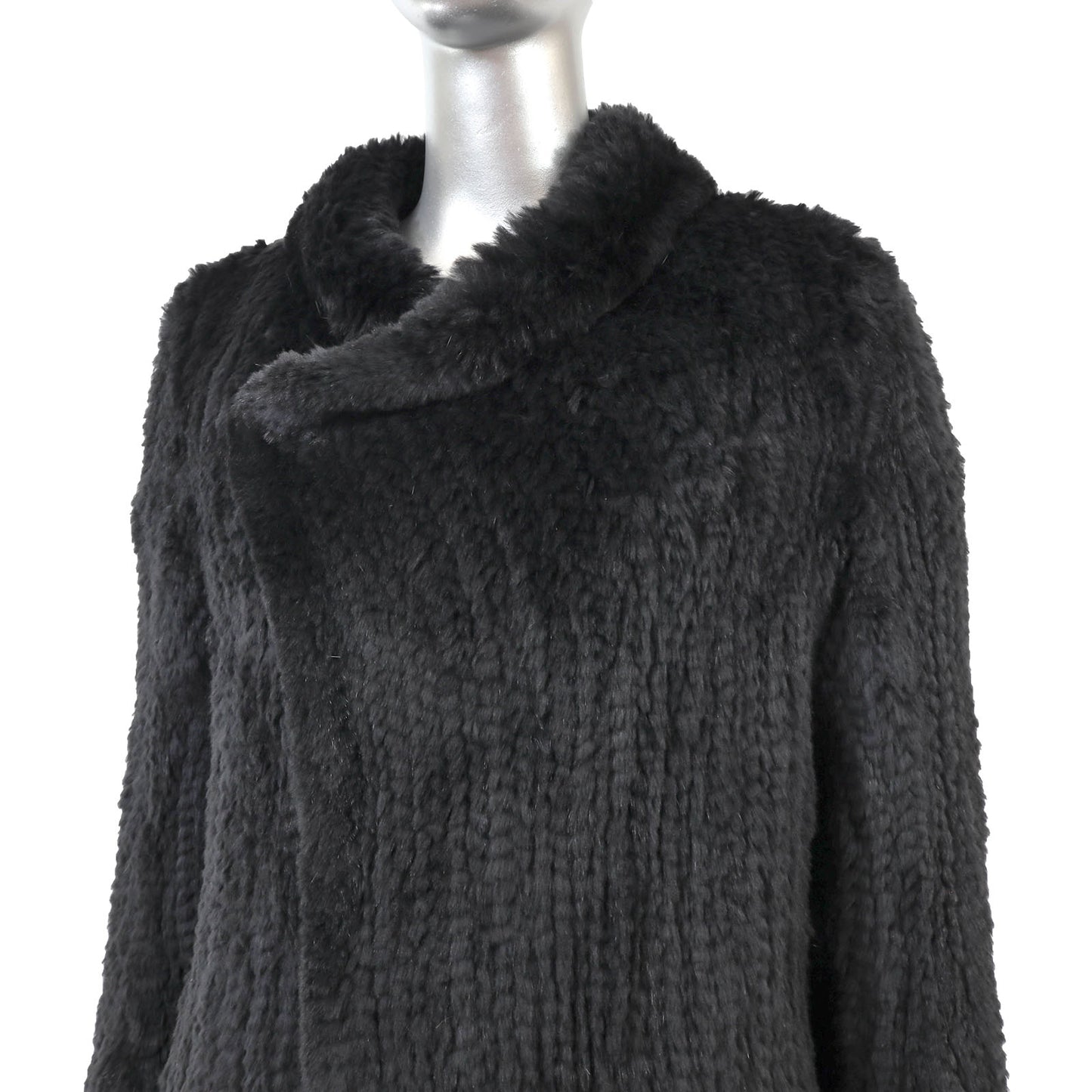 Black Knitted Rabbit Coat- Size S-M