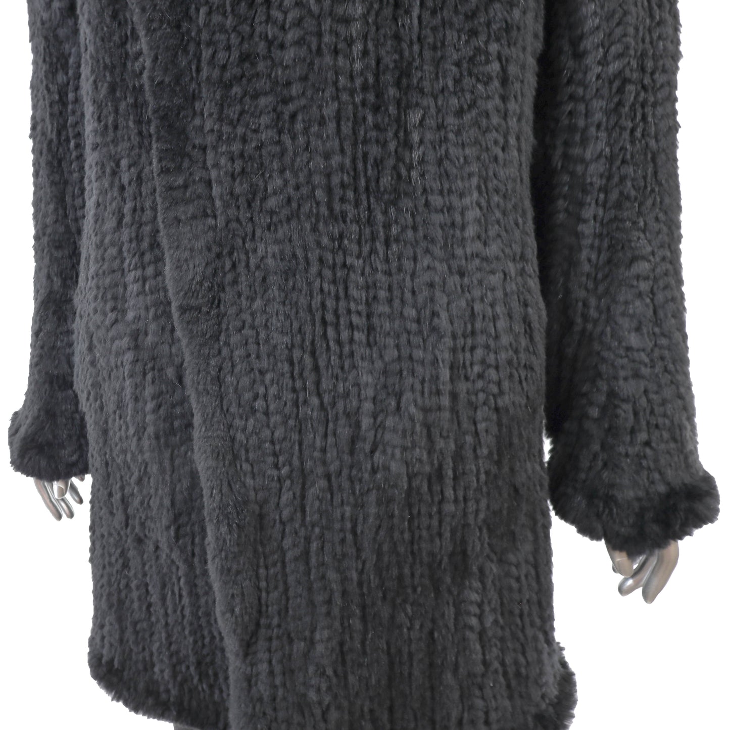 Black Knitted Rabbit Coat- Size S-M