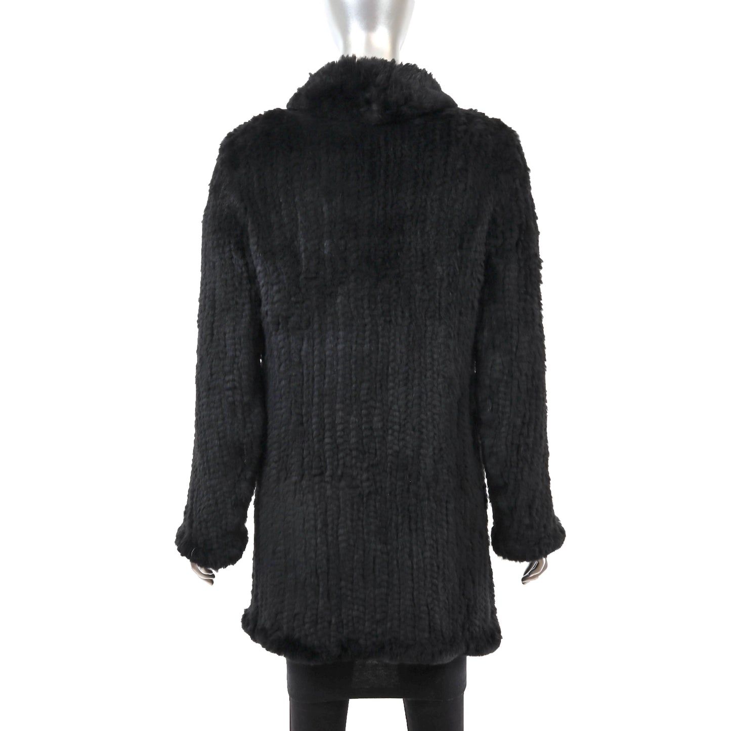 Black Knitted Rabbit Coat- Size S-M