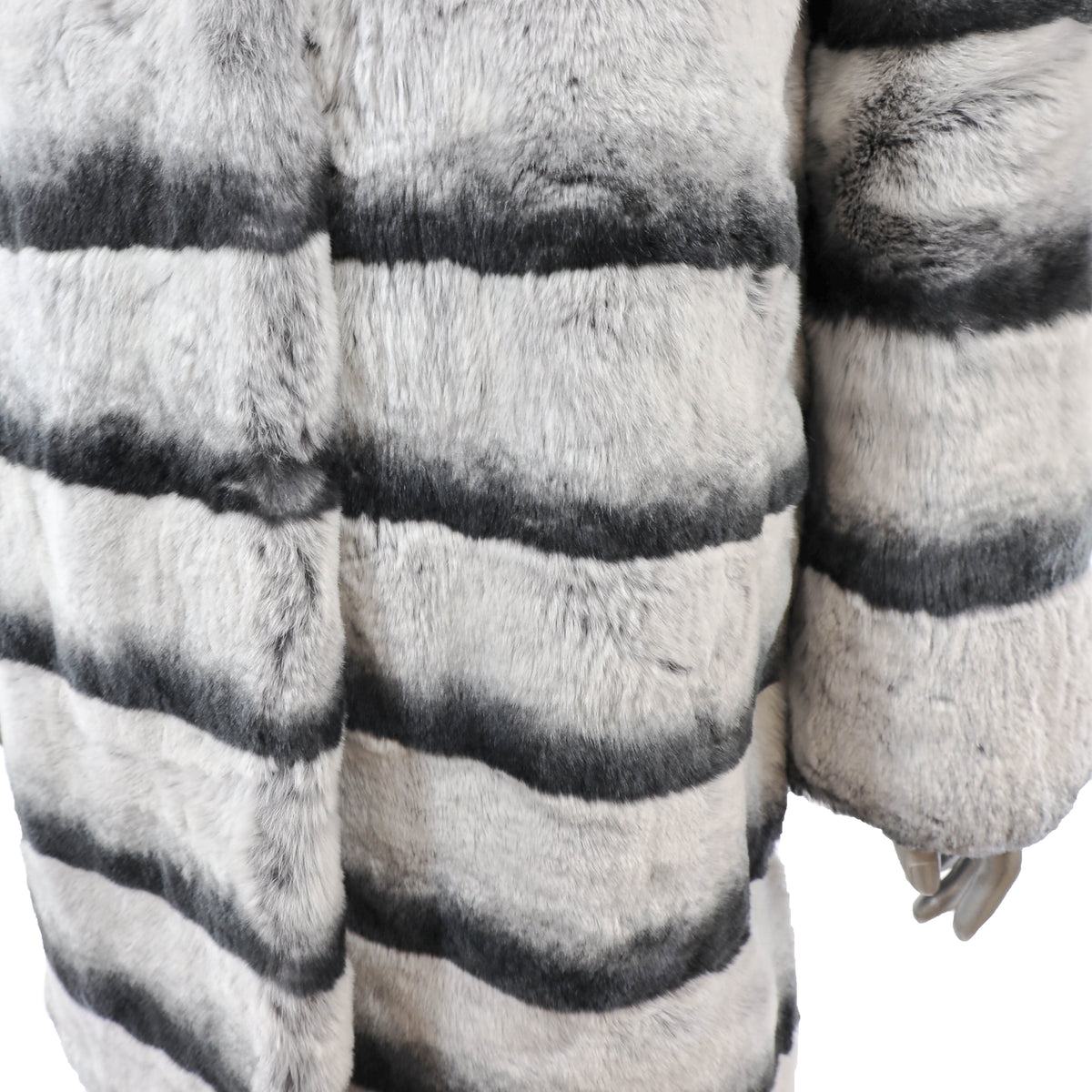 Hooded Rex Rabbit Coat- Size S