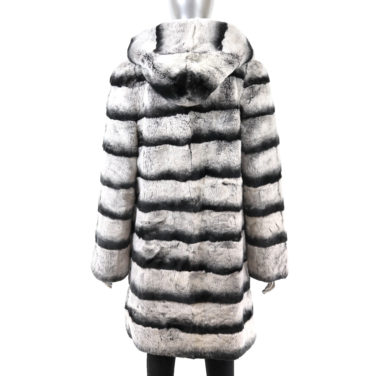 Hooded Rex Rabbit Coat- Size S