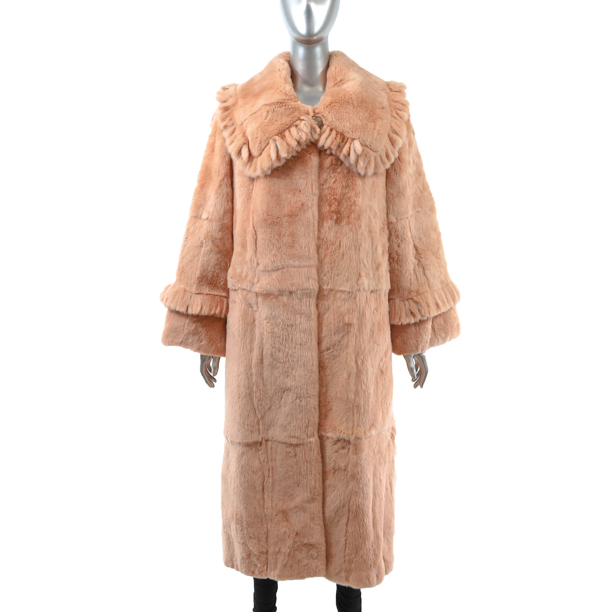 Peach Rabbit Coat- Size XL