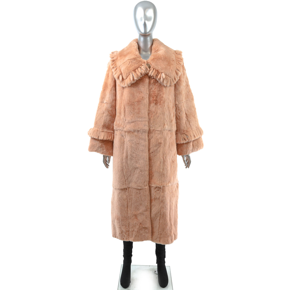 Peach Rabbit Coat- Size XL