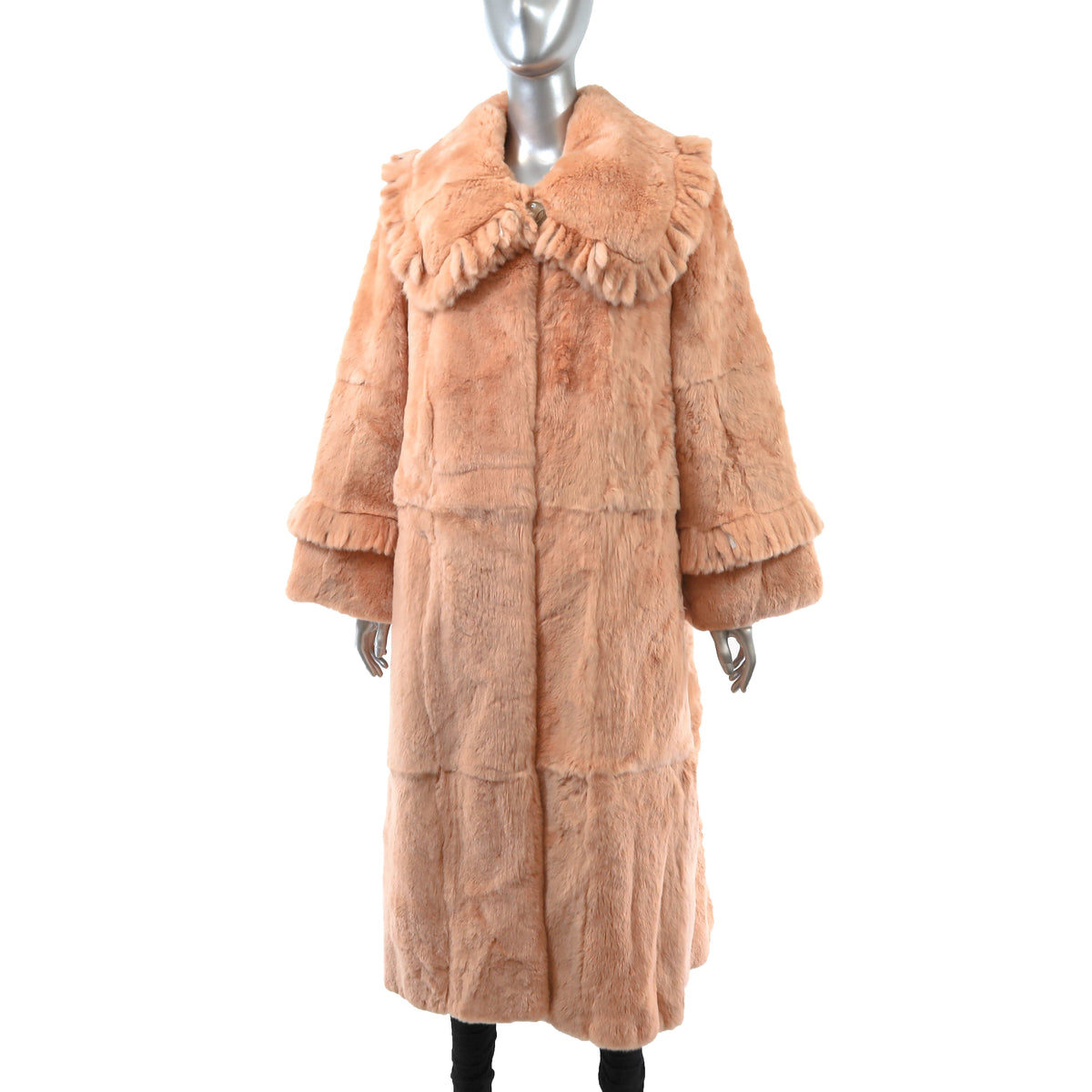 Peach Rabbit Coat- Size XL