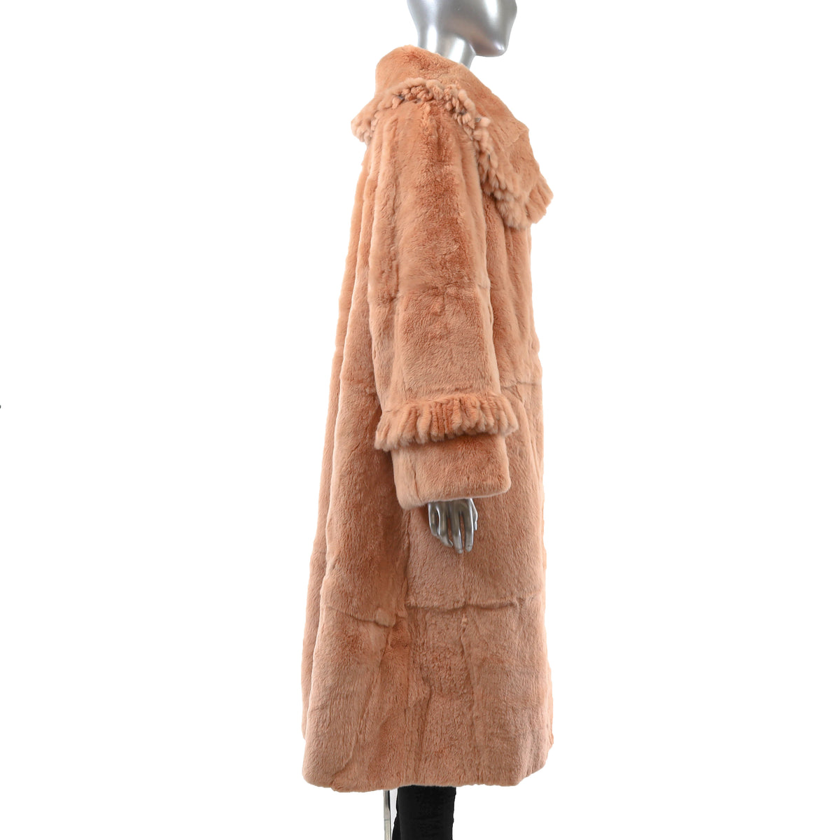 Peach Rabbit Coat- Size XL