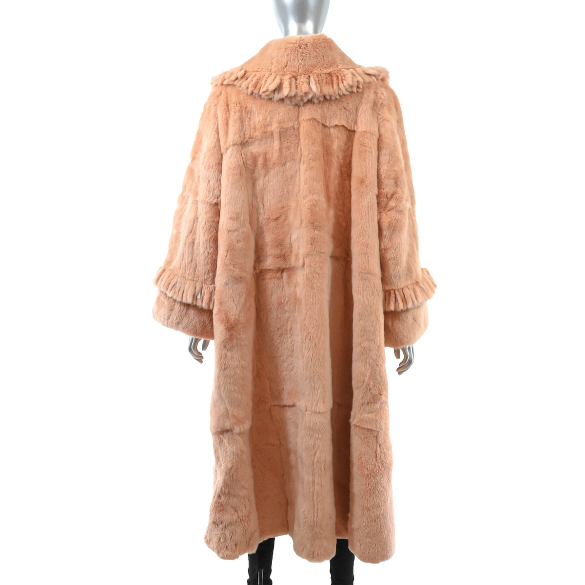 Peach Rabbit Coat- Size XL
