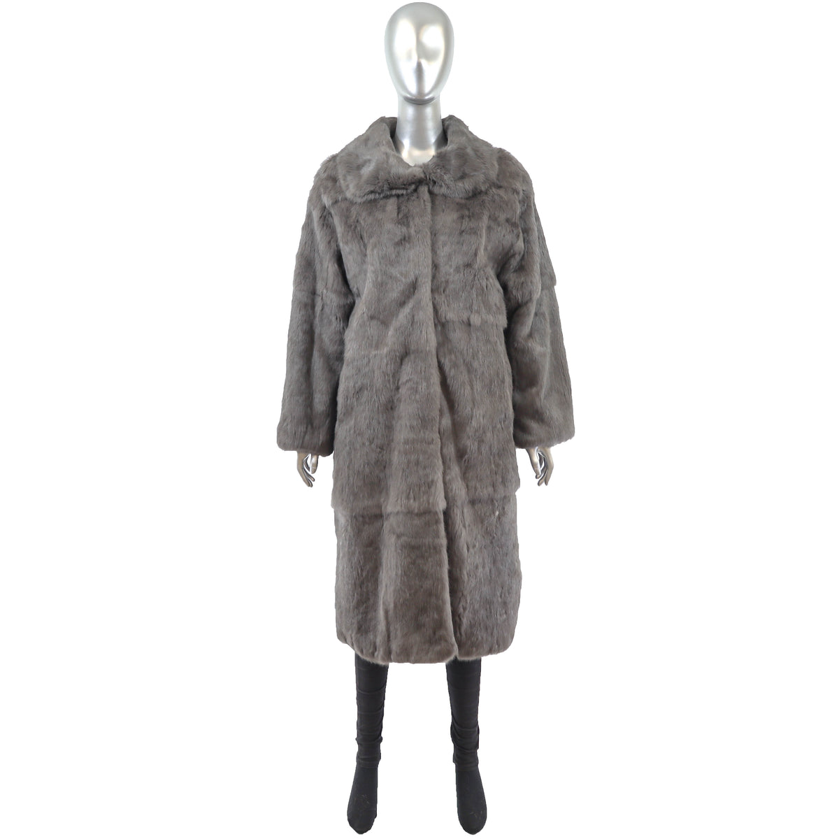Grey Rabbit Coat- Size M