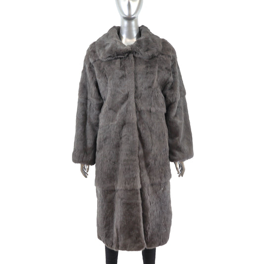 Grey Rabbit Coat- Size M