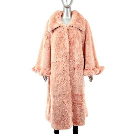 Peach Rabbit Coat- Size XXL-XXXL