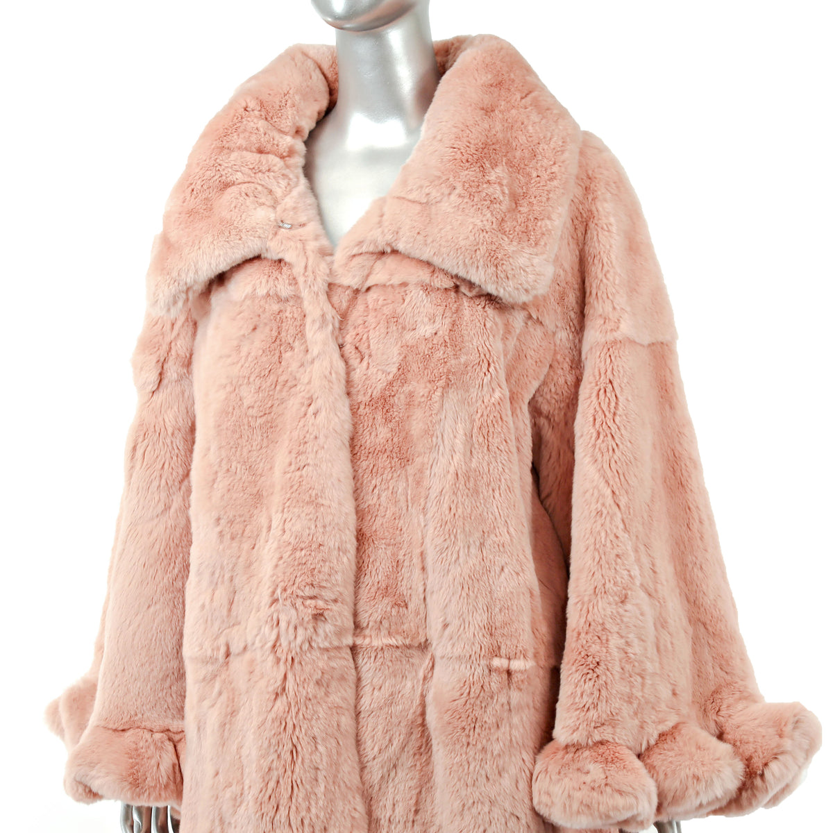 Peach Rabbit Coat- Size XXL-XXXL