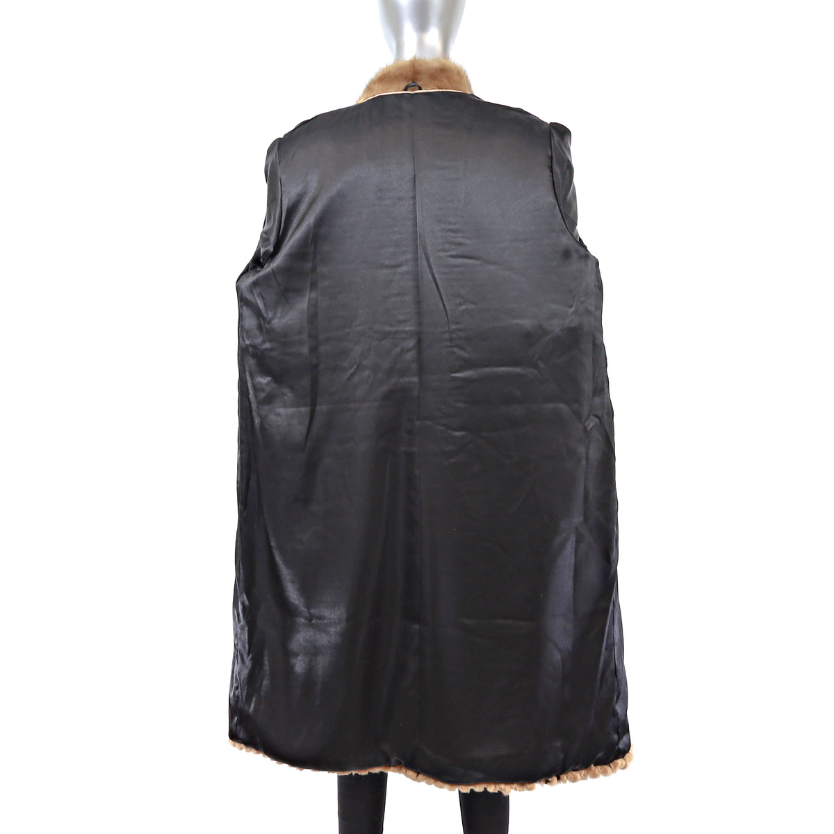Rex Rabbit Coat with Mink Collar- Size L