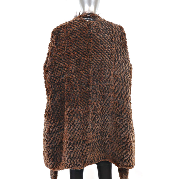 Knitted Rex Rabbit Coat- Size L